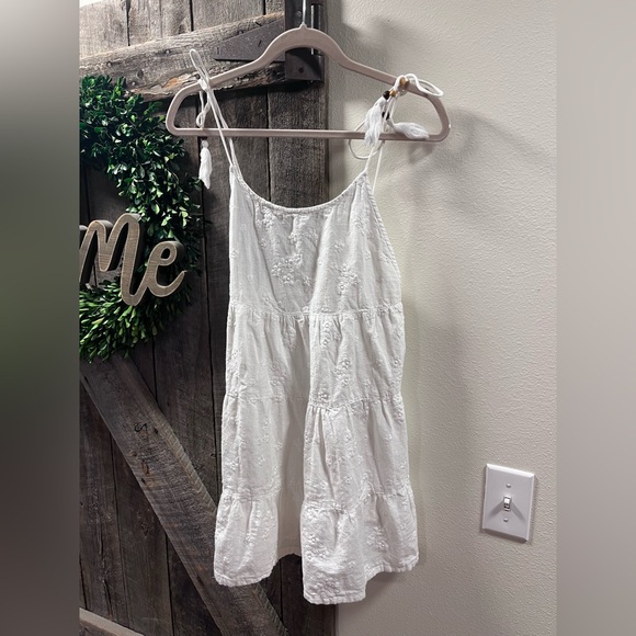 C&C California White Tiered Tie Front Tank Dress - Picture 1 of 2